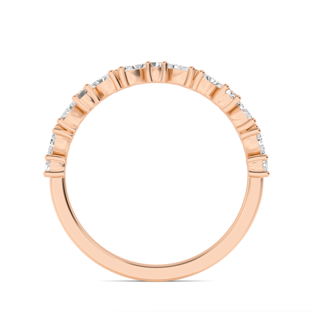 Beck, Marquise and Round Band in Rose Gold, marquise, plain background, alternate view
