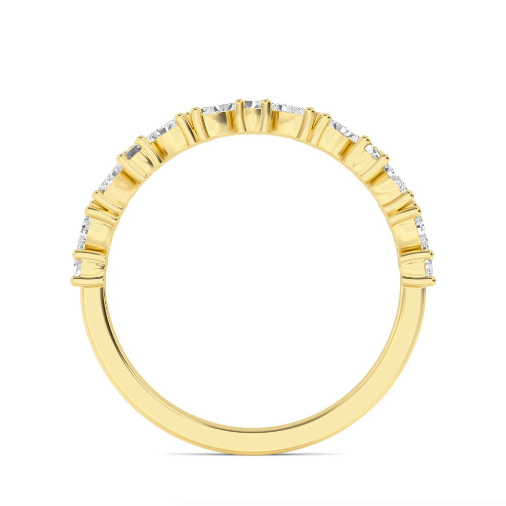 Petal Marquise Rounds, Marquise and Round Band in Yellow Gold, marquise, studio photo, alternate view