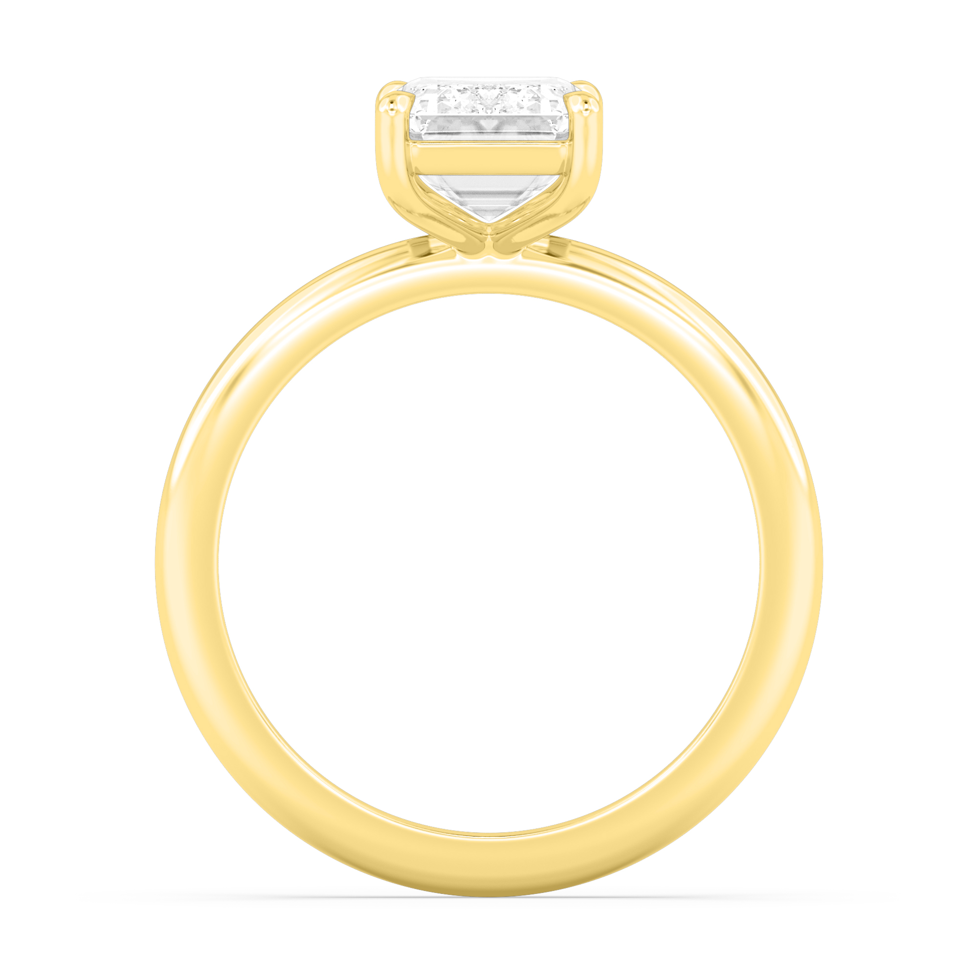 Secret Emerald, Emerald-Cut Solitaire in Yellow Gold, emerald, studio photo, alternate view