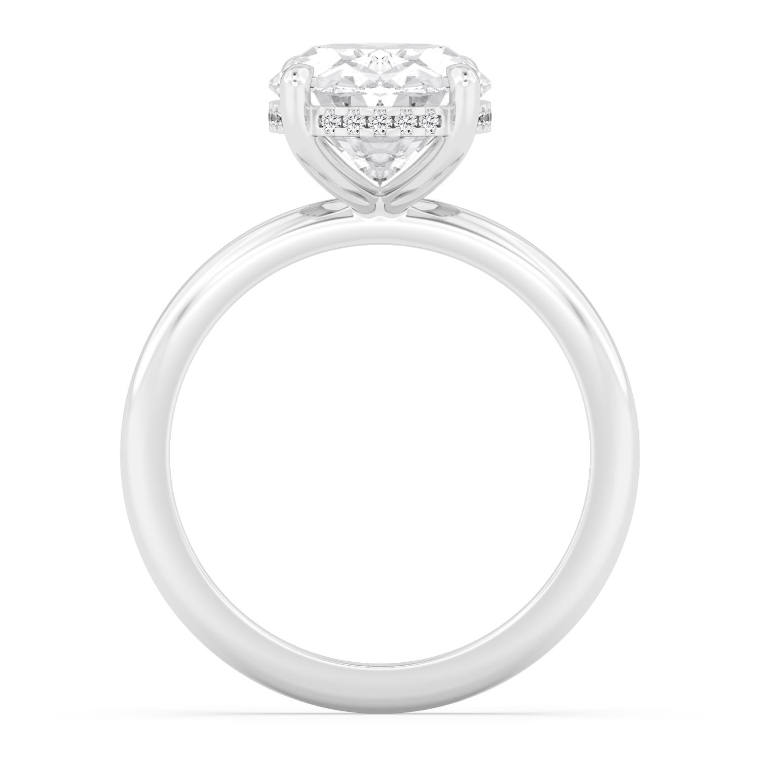 Finch, Oval Hidden-Halo Solitaire in White Gold, oval, plain background, alternate view