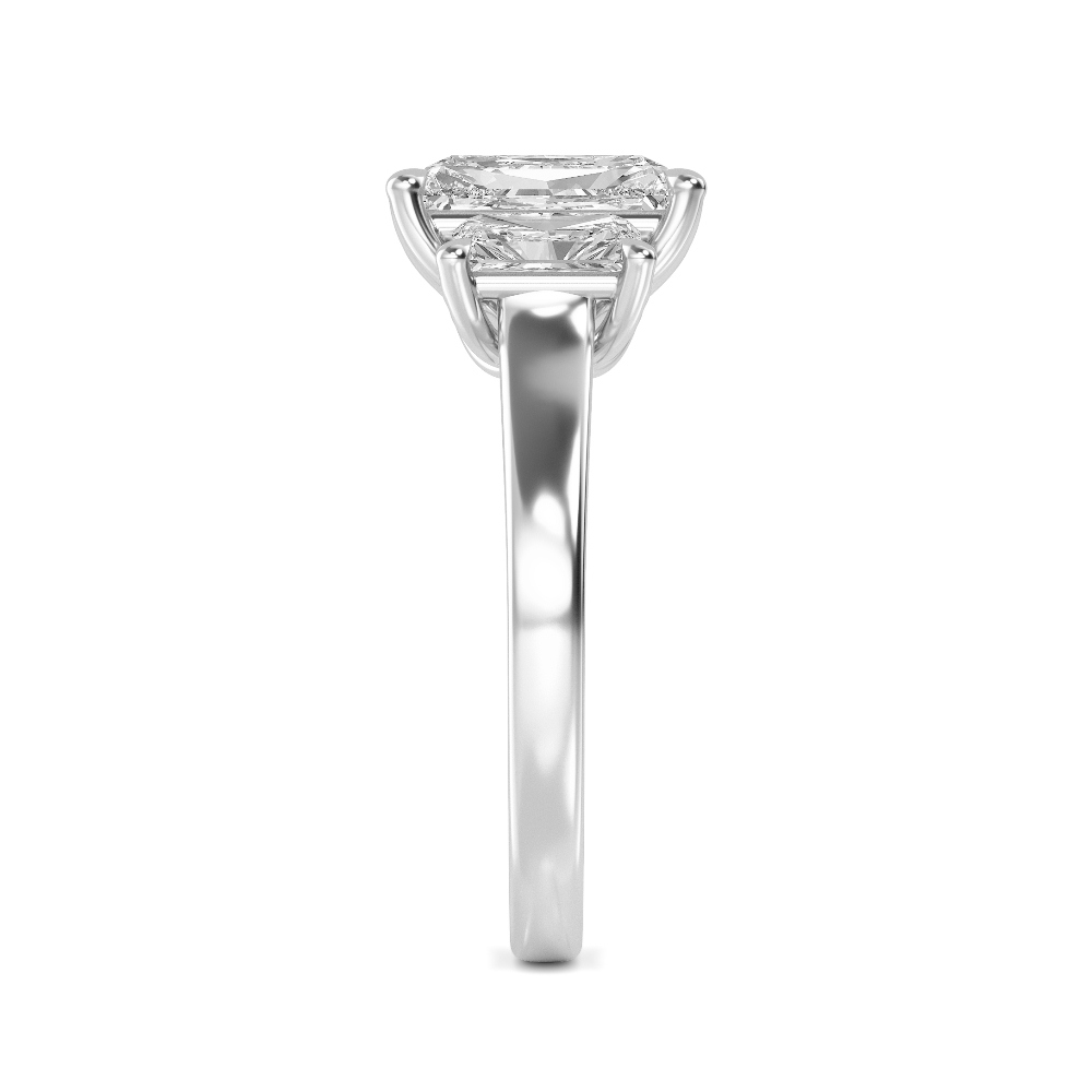 Prose, Three-Stone Radiant Ring in White Gold, radiant, plain background, alternate view