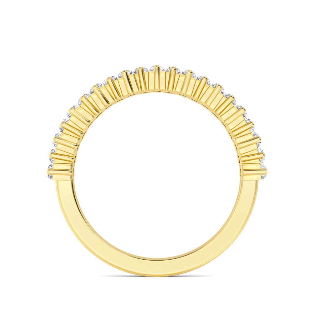 Snow, Upright Baguette Band in Yellow Gold, baguette, plain background, alternate view