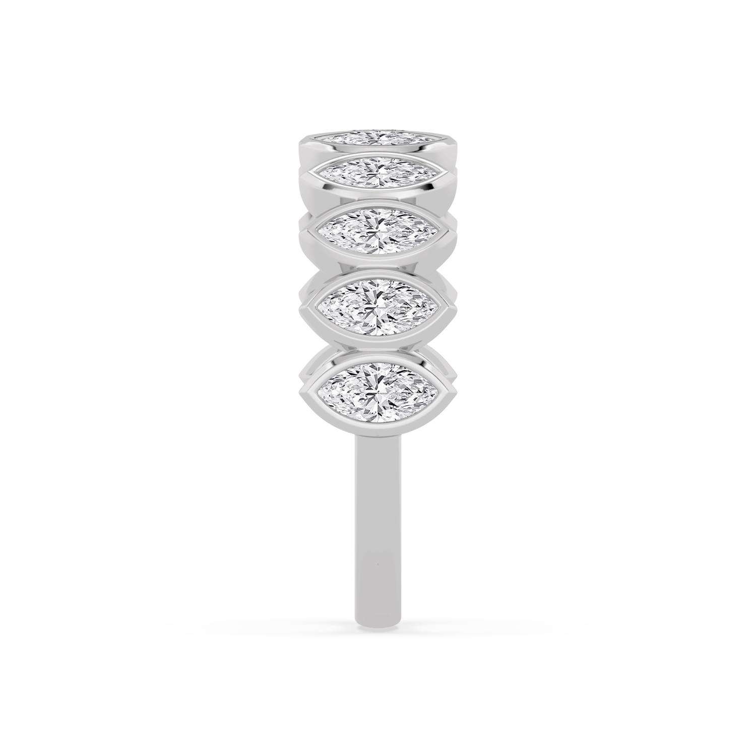 Brine, Marquise Bezel Band in White Gold, marquise, plain background, alternate view
