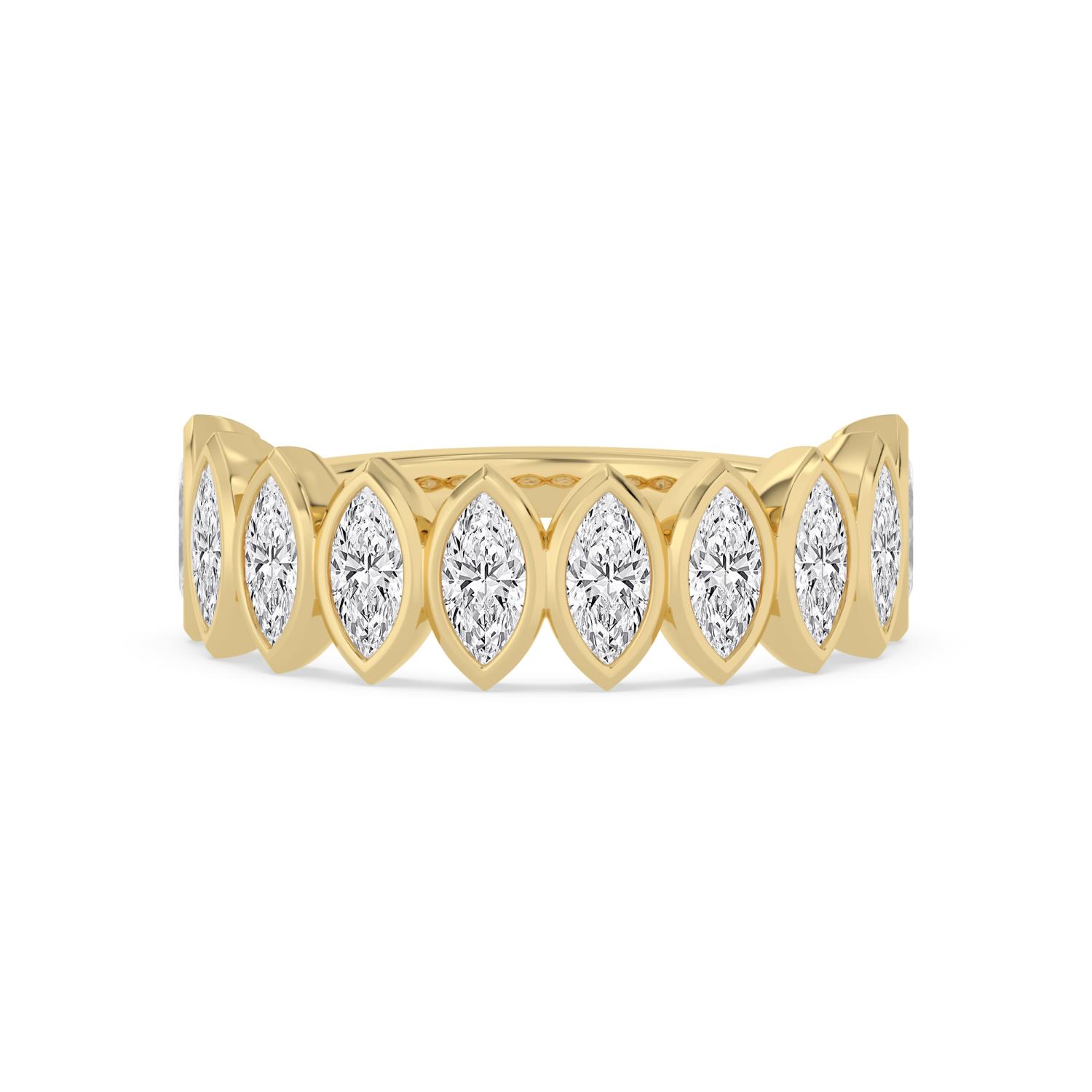 Pebble Marquise, Marquise Bezel Band in Yellow Gold, marquise, studio photo