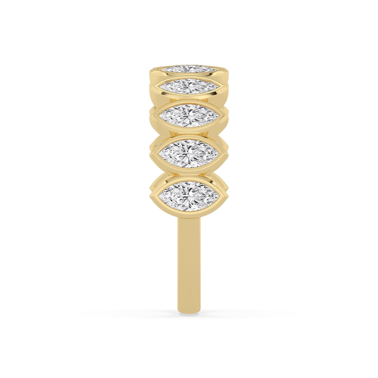 Pebble Marquise, Marquise Bezel Band in Yellow Gold, marquise, studio photo, alternate view