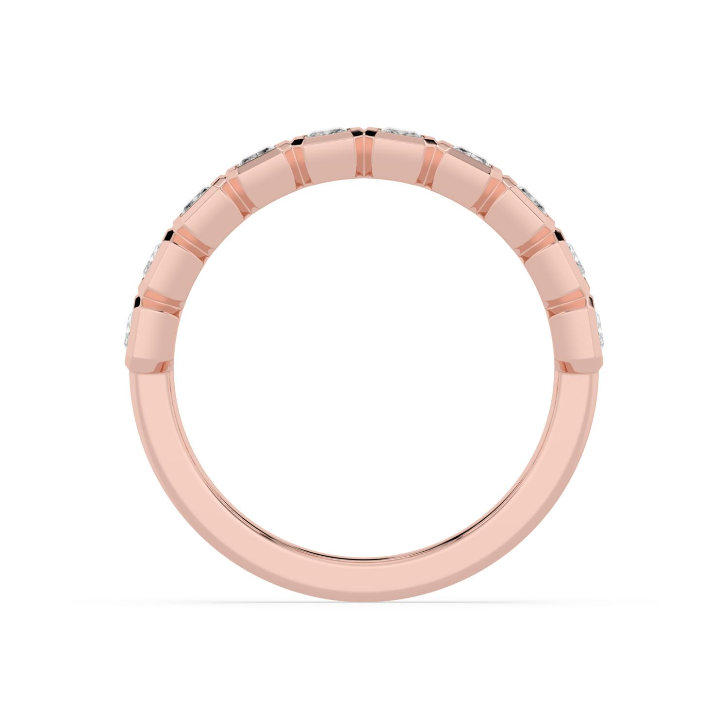 Pebble Radiant, Radiant Bezel Band in Rose Gold, radiant, studio photo, alternate view