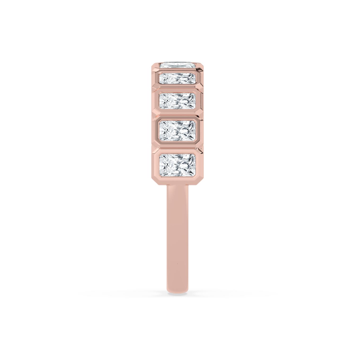 Pebble Radiant, Radiant Bezel Band in Rose Gold, radiant, studio photo, alternate view