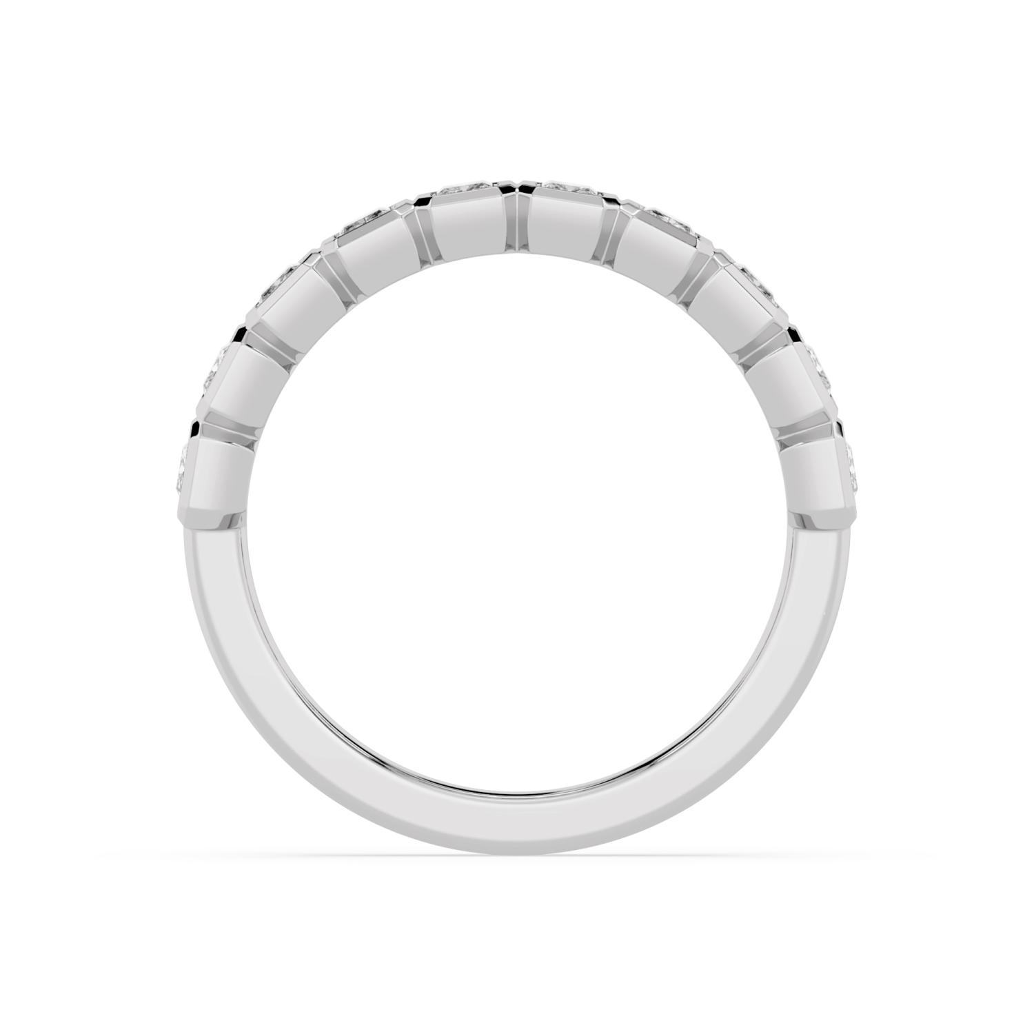 Pebble, Radiant Bezel Band in White Gold, radiant, plain background, alternate view