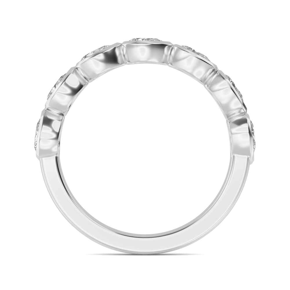 Pebble Pear, Pear Bezel Band in White Gold, pear, studio photo, alternate view