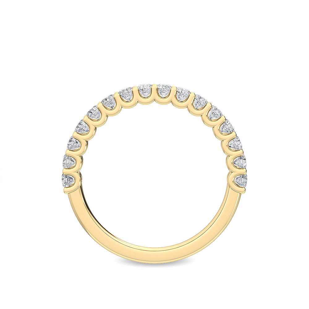 Vow, Shared-Prong Band in Yellow Gold, round, plain background, alternate view
