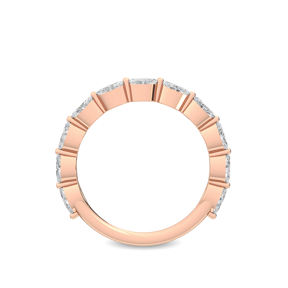 Petal, Marquise Shared-Prong Band in Rose Gold, marquise, plain background, alternate view