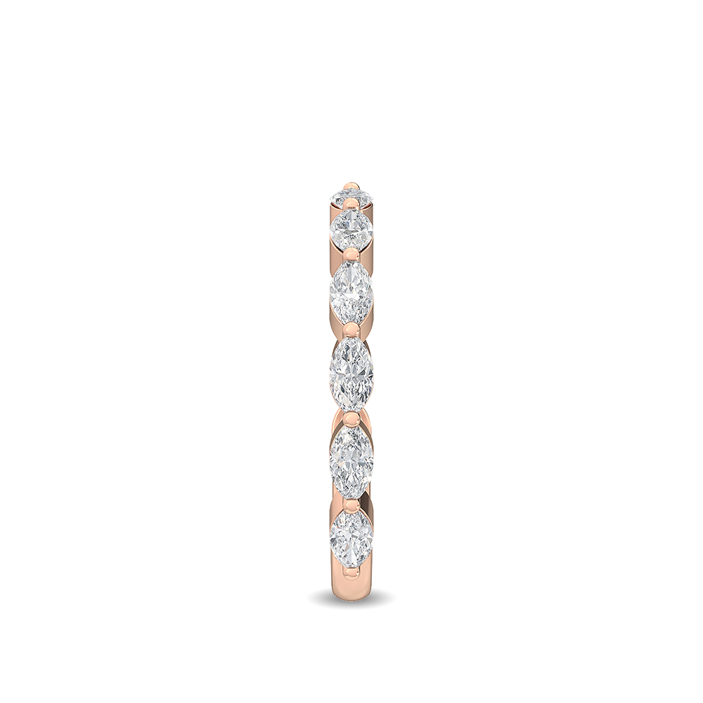 Petal, Marquise Shared-Prong Band in Rose Gold, marquise, plain background, alternate view