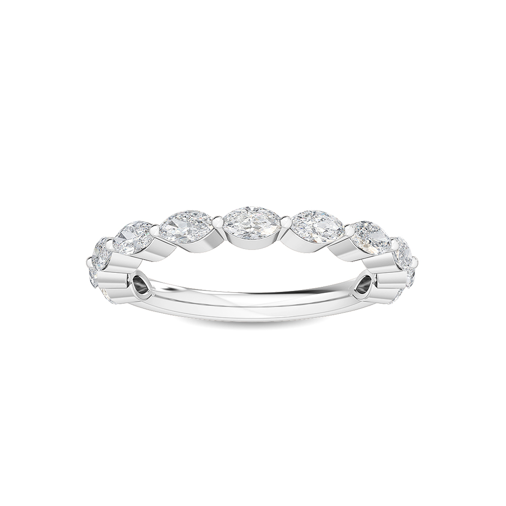 Petal Marquise, Marquise Shared-Prong Band in White Gold, marquise, studio photo