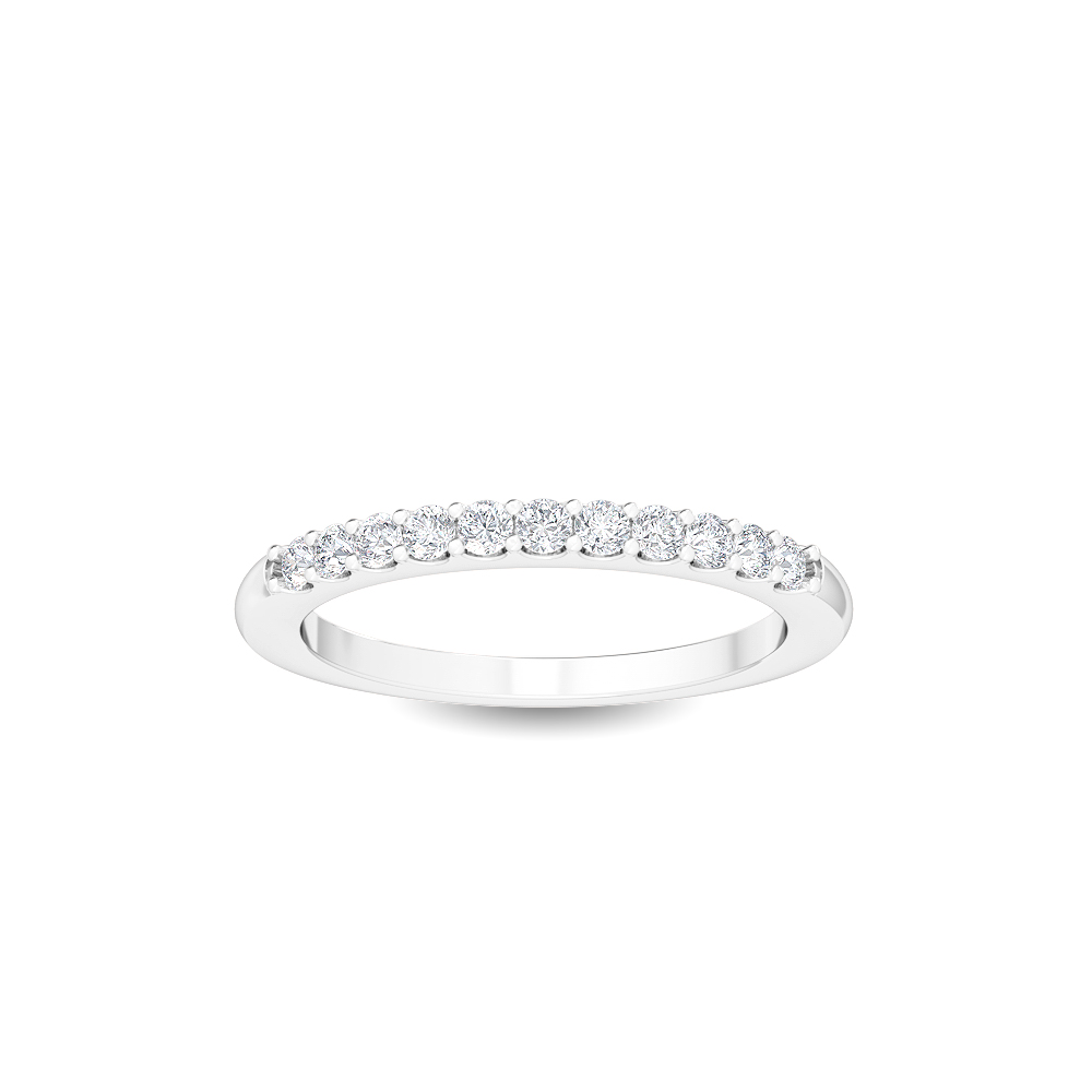 Always, Lab-Grown Diamond Band in White Gold, round, plain background
