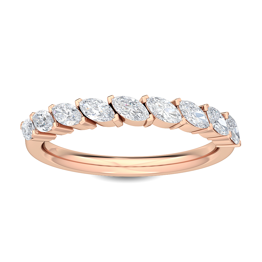 Petal Marquise Lengthwise, Marquise Tip-to-Tip Band in Rose Gold, marquise, studio photo