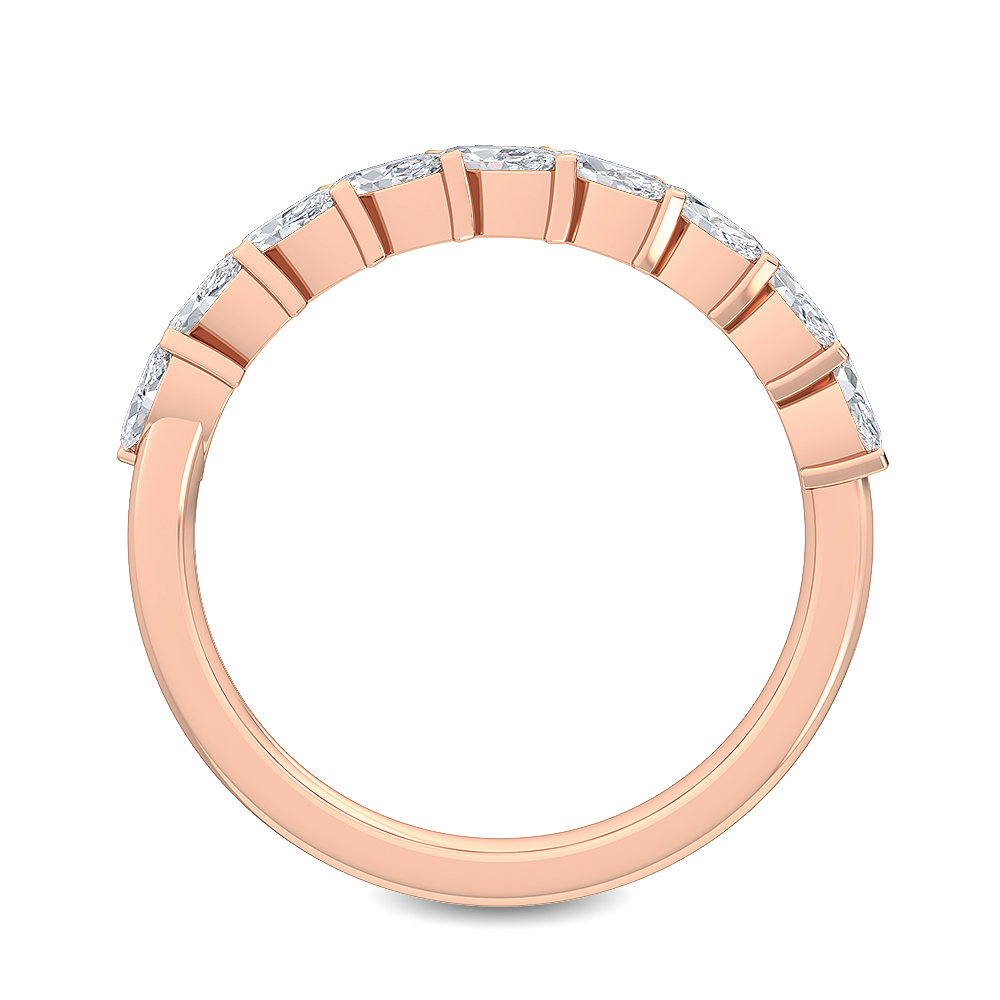 Petal Marquise Lengthwise, Marquise Tip-to-Tip Band in Rose Gold, marquise, studio photo, alternate view