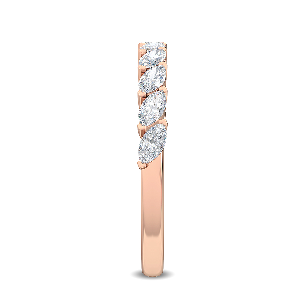 Petal Marquise Lengthwise, Marquise Tip-to-Tip Band in Rose Gold, marquise, studio photo, alternate view