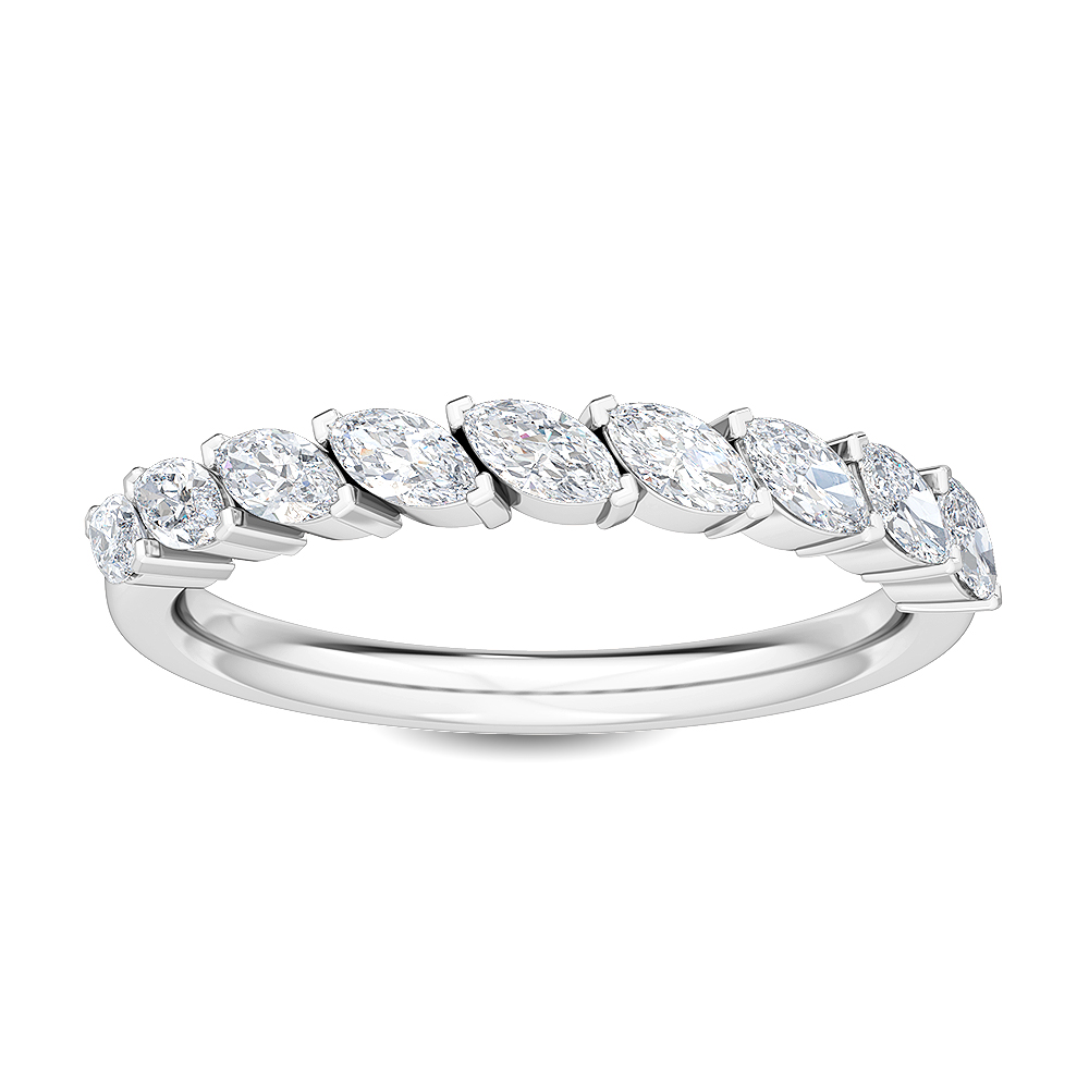 Aspen, Marquise Tip-to-Tip Band in White Gold, marquise, plain background