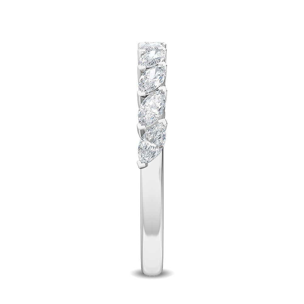 Aspen, Marquise Tip-to-Tip Band in White Gold, marquise, plain background, alternate view