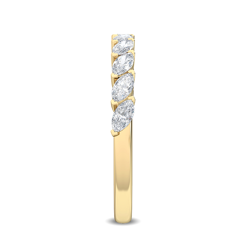 Aspen, Marquise Tip-to-Tip Band in Yellow Gold, marquise, plain background, alternate view