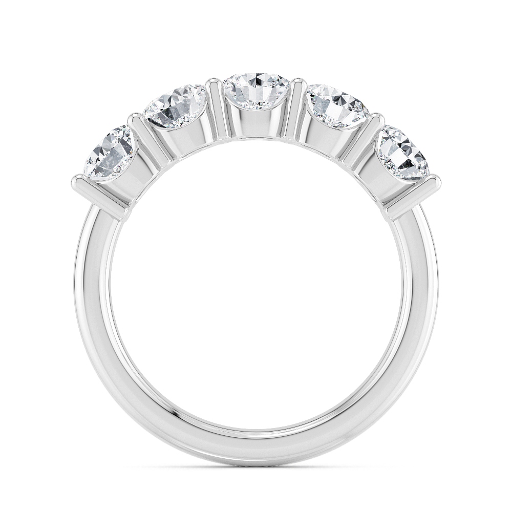 Chime, Round Five-Stone Ring in White Gold, round, plain background, alternate view