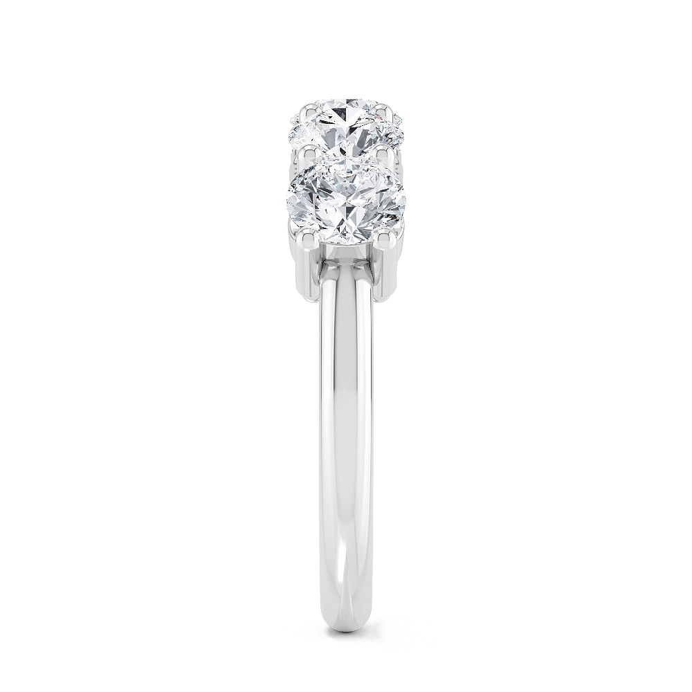 Chime, Round Five-Stone Ring in White Gold, round, plain background, alternate view