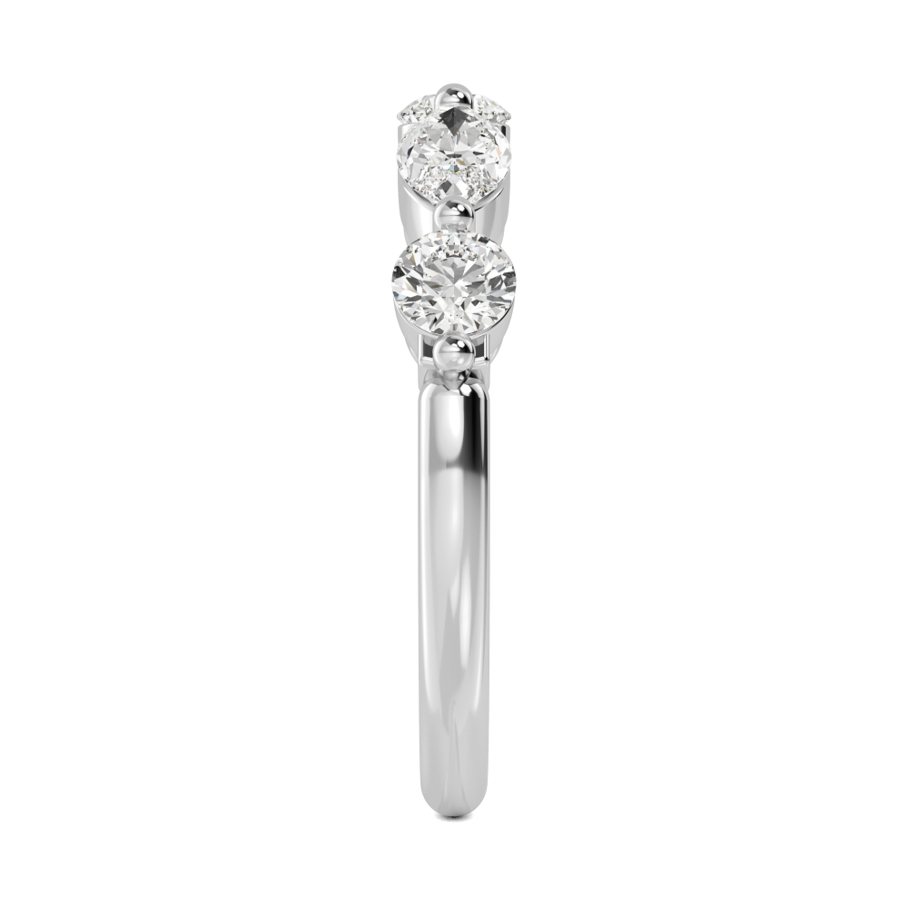 Meadow, Round & Marquise Band in White Gold, round, plain background, alternate view