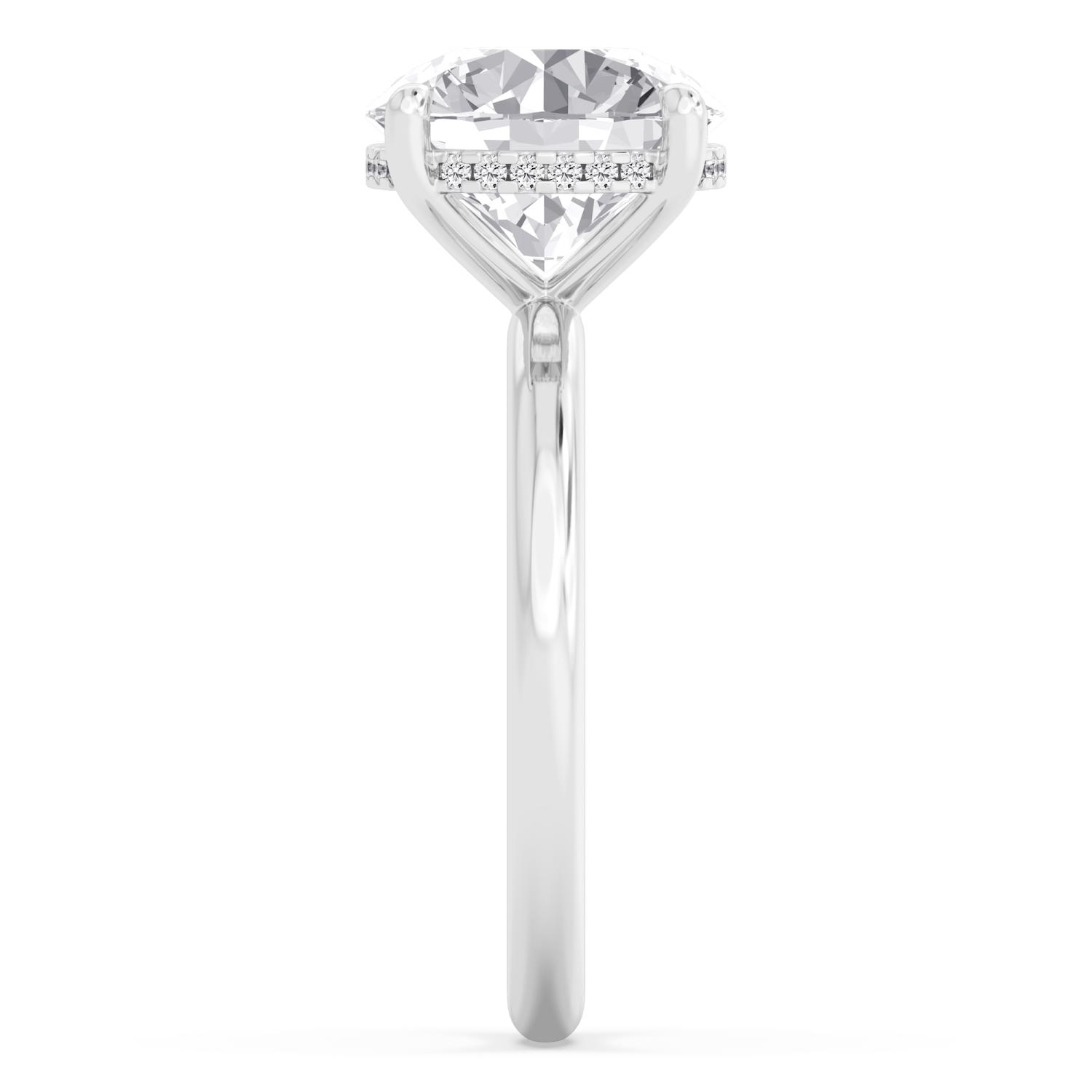 Secret, Round Hidden-Halo Solitaire in White Gold, round, plain background, alternate view