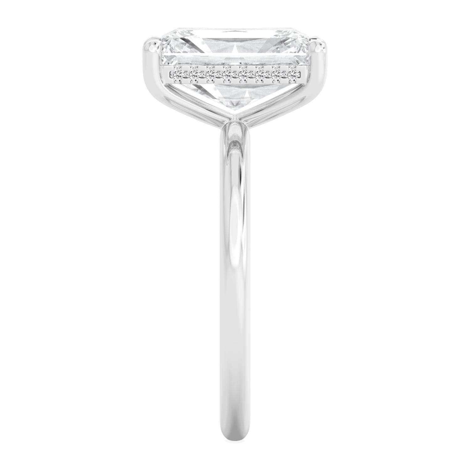 Secret Radiant, Radiant Hidden-Halo Solitaire in White Gold, radiant, studio photo, alternate view