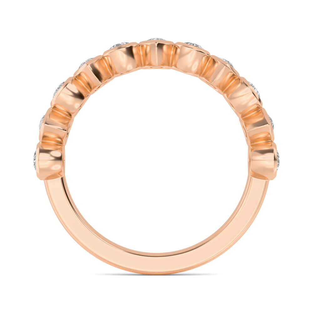Pebble Pear Upright, Upright Pear Bezel Band in Rose Gold, pear, studio photo, alternate view