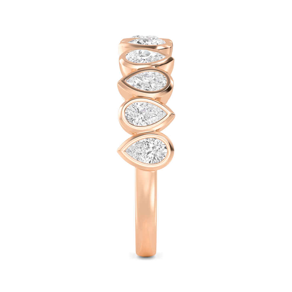 Pebble Pear Upright, Upright Pear Bezel Band in Rose Gold, pear, studio photo, alternate view