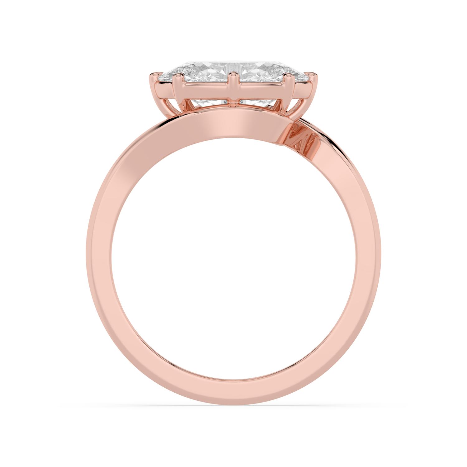 Sway, Old Mine Oval, Eight Claws in Rose Gold, oval, plain background, alternate view