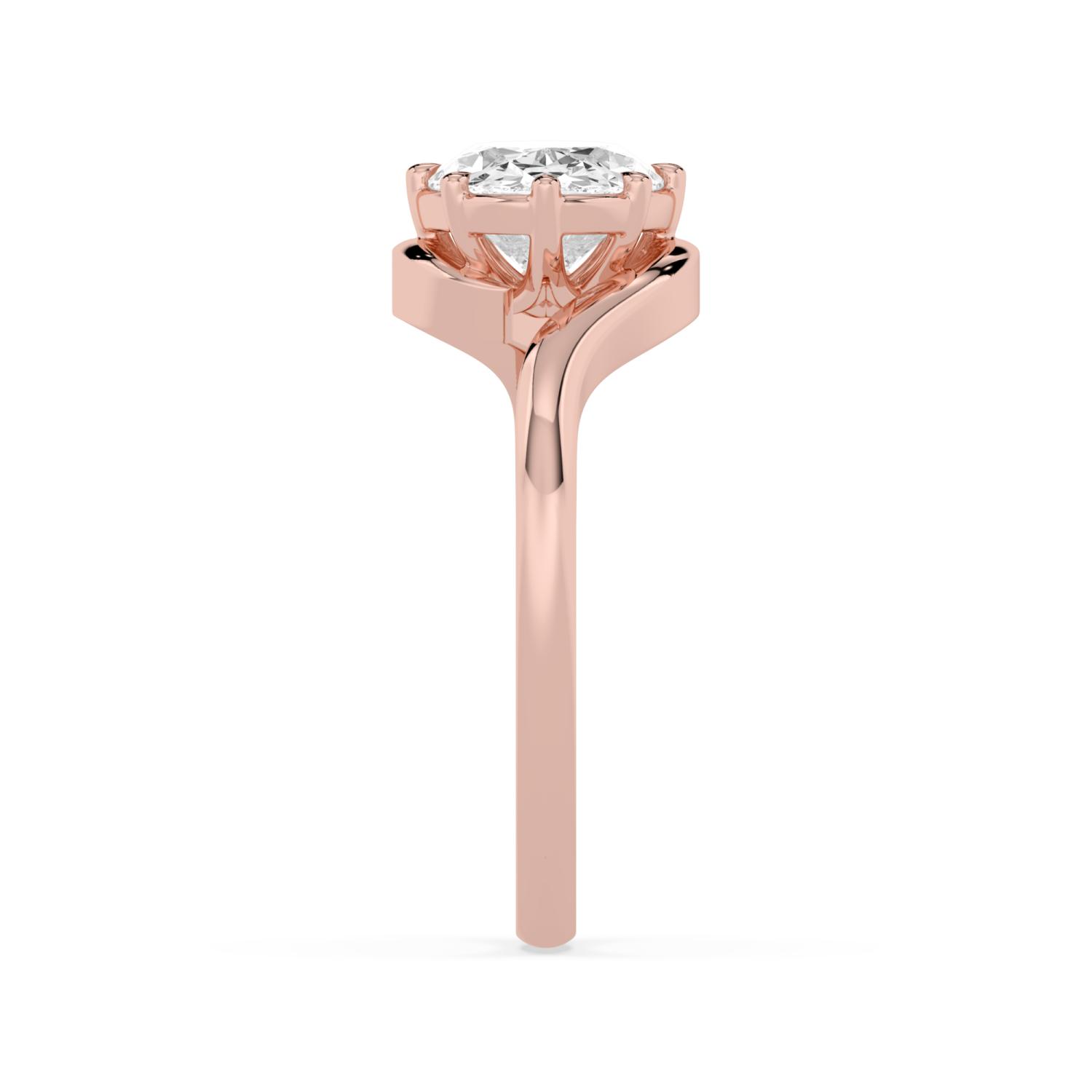 Sway, Old Mine Oval, Eight Claws in Rose Gold, oval, plain background, alternate view
