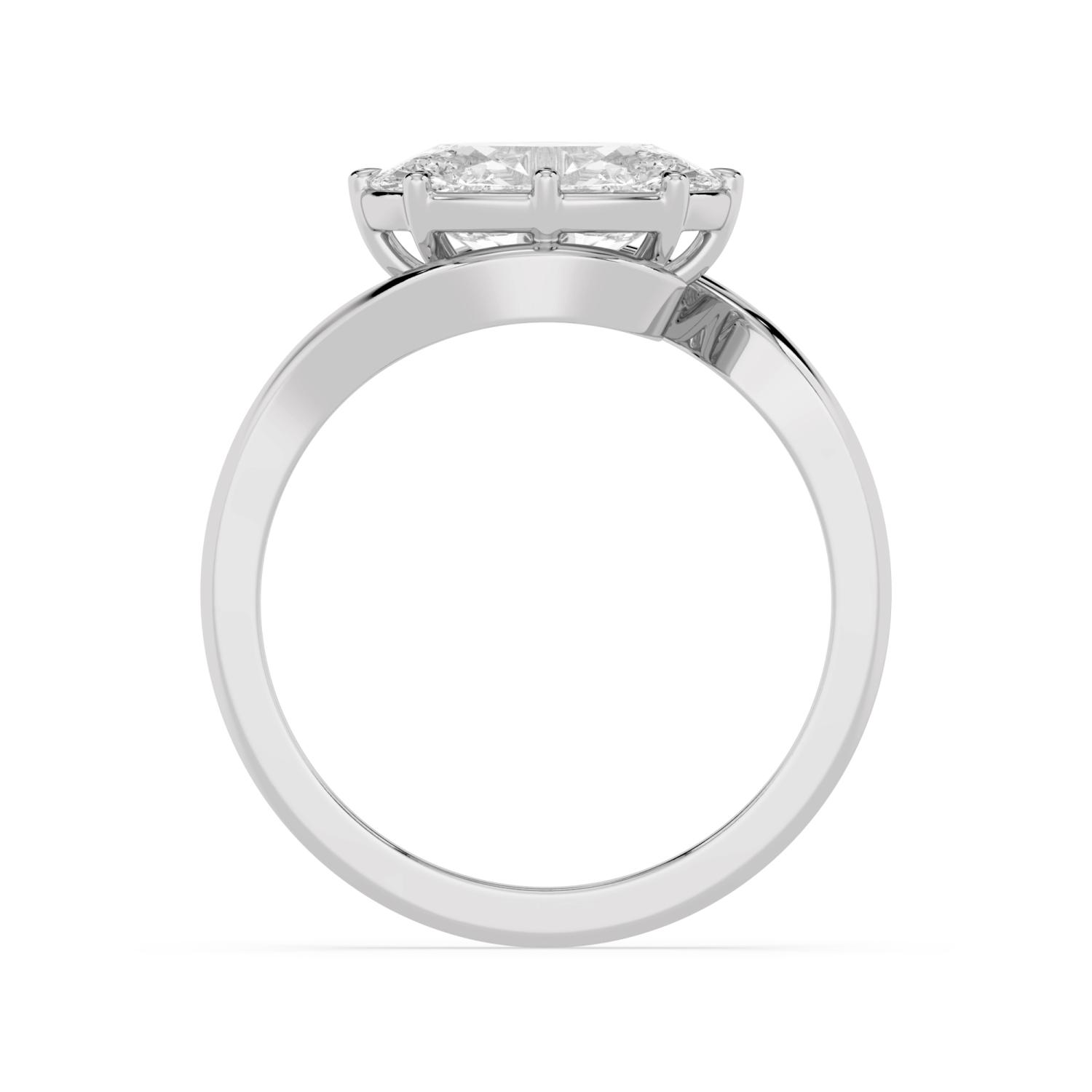Sway, Old Mine Oval, Eight Claws in White Gold, oval, plain background, alternate view