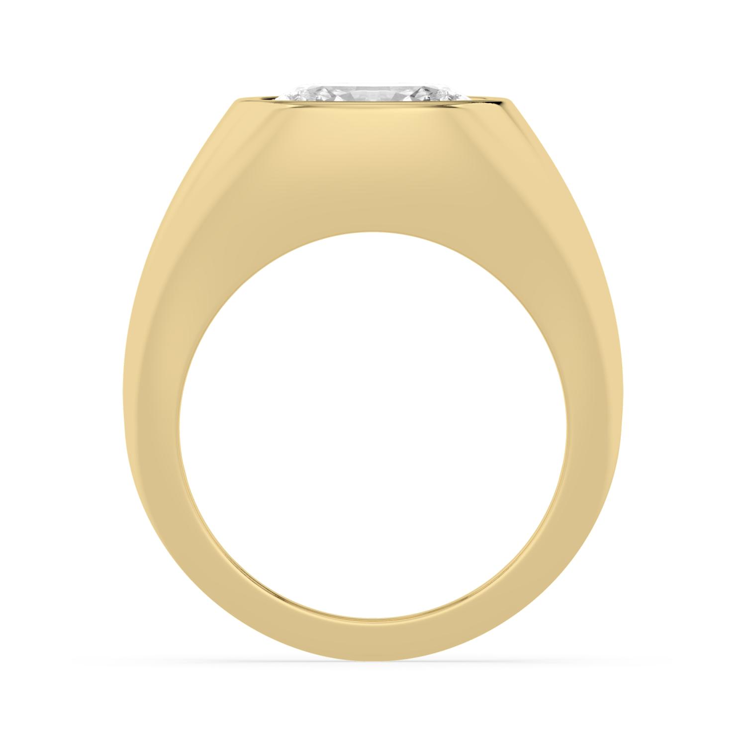 Seal, Bezel Signet Ring in Yellow Gold, oval, plain background, alternate view