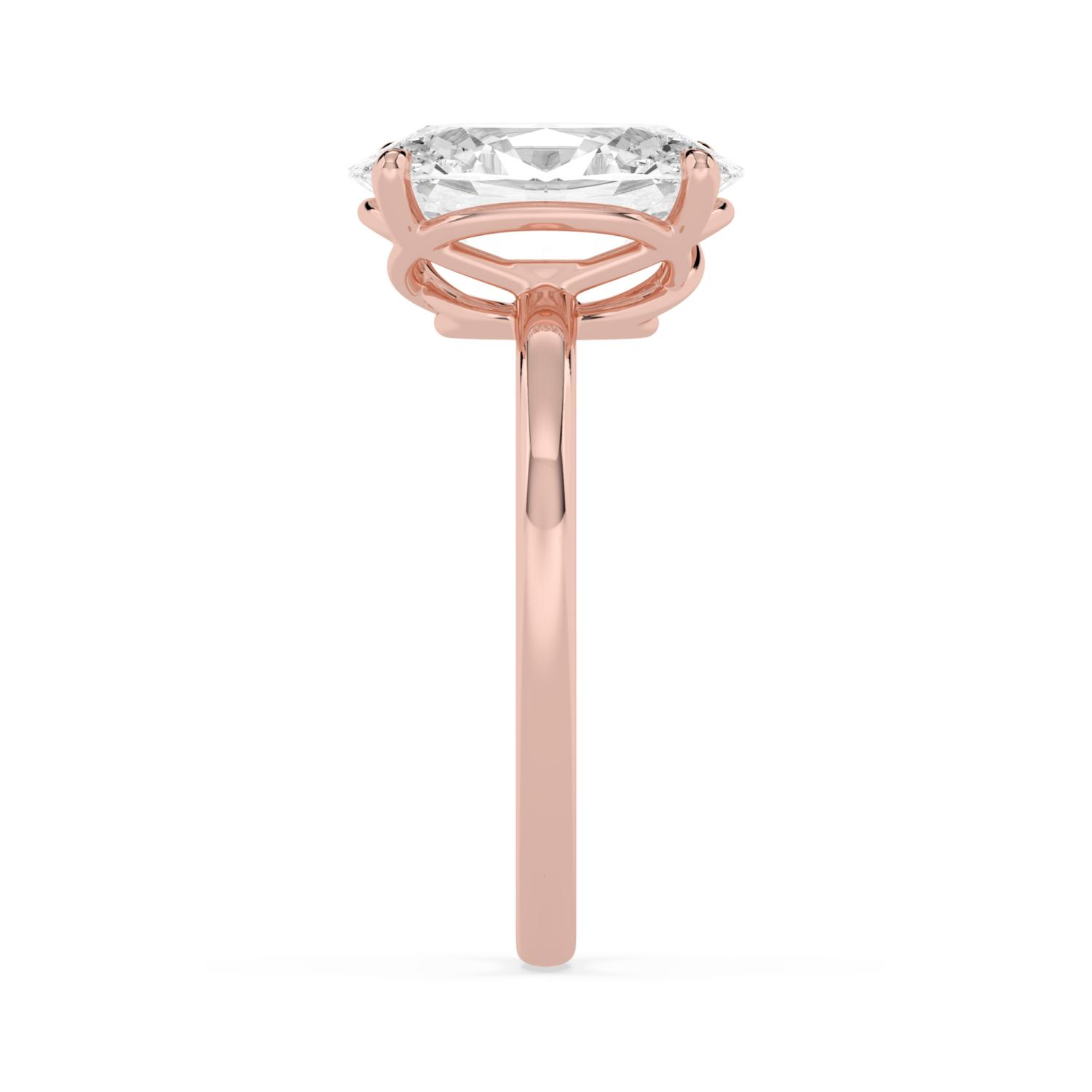 Briar, Four Prong Oval Solitaire in Rose Gold, oval, plain background, alternate view