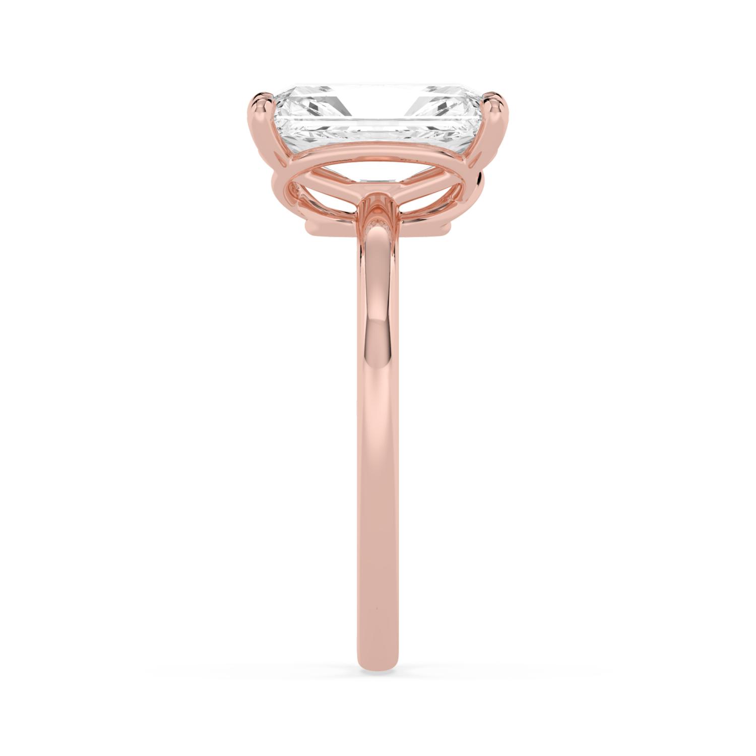 Bower, Four Prong Radiant Solitaire in Rose Gold, radiant, plain background, alternate view