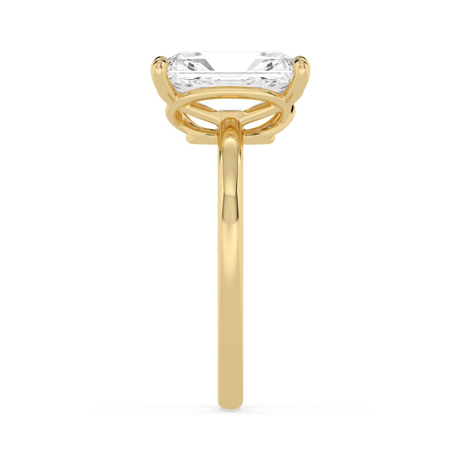 Bower, Four Prong Radiant Solitaire, Crossover Basket in Yellow Gold, radiant, plain background, alternate view