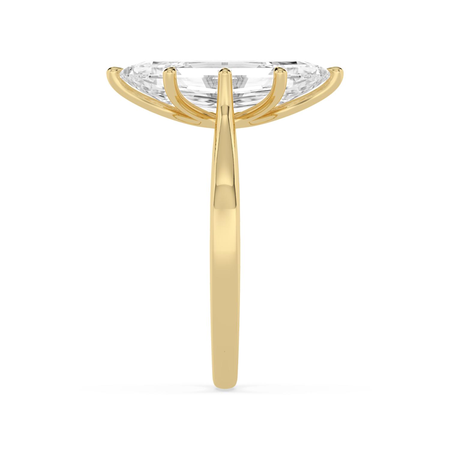 Vale, Four Prong Step-cut oval Solitaire in Yellow Gold, oval, plain background, alternate view