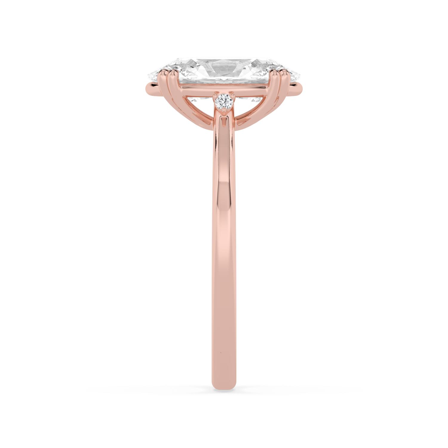 Haven Oval, Four Prong Oval Solitaire in Rose Gold, oval, plain background, alternate view