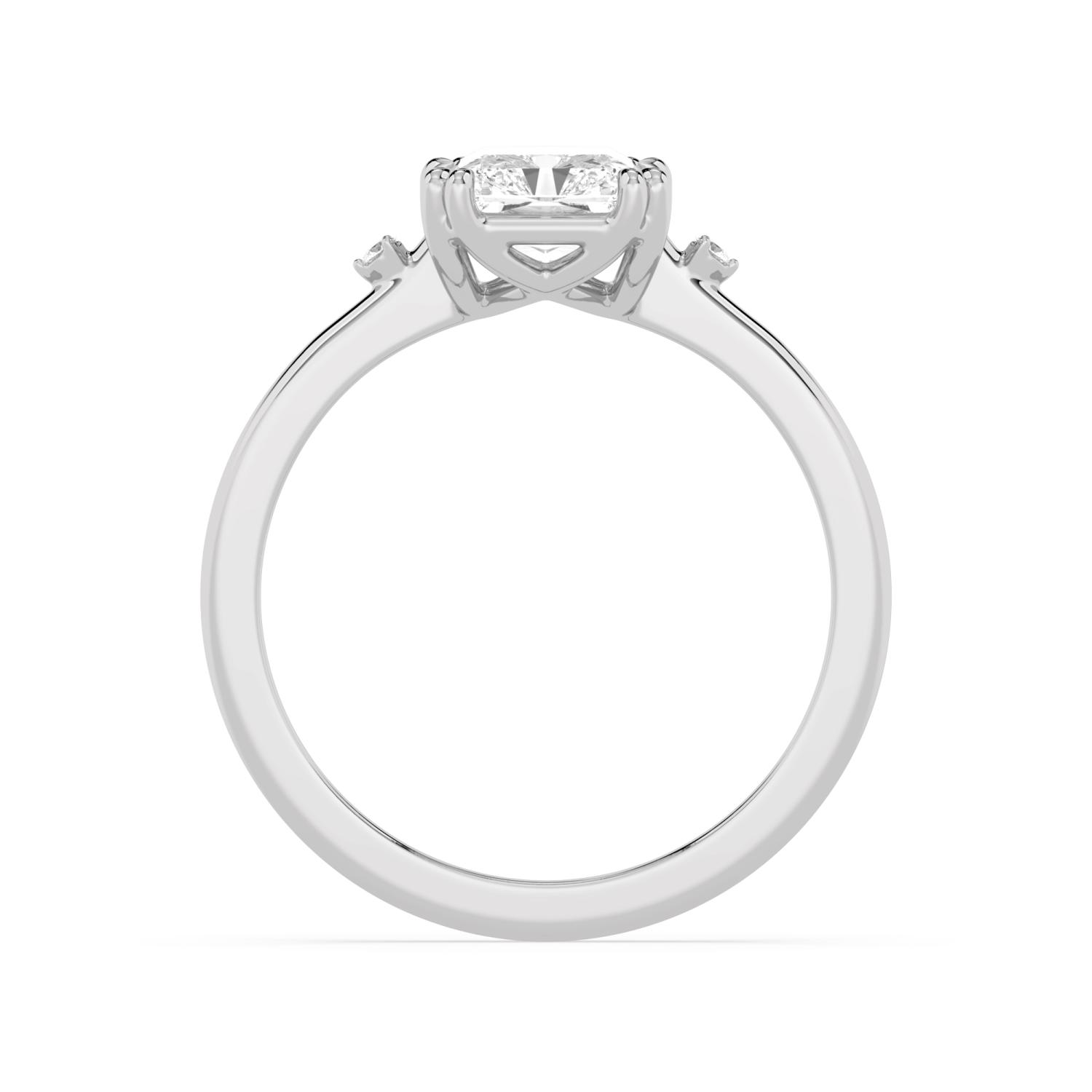 Haven Radiant, Four Prong Radiant Solitaire in White Gold, radiant, plain background, alternate view