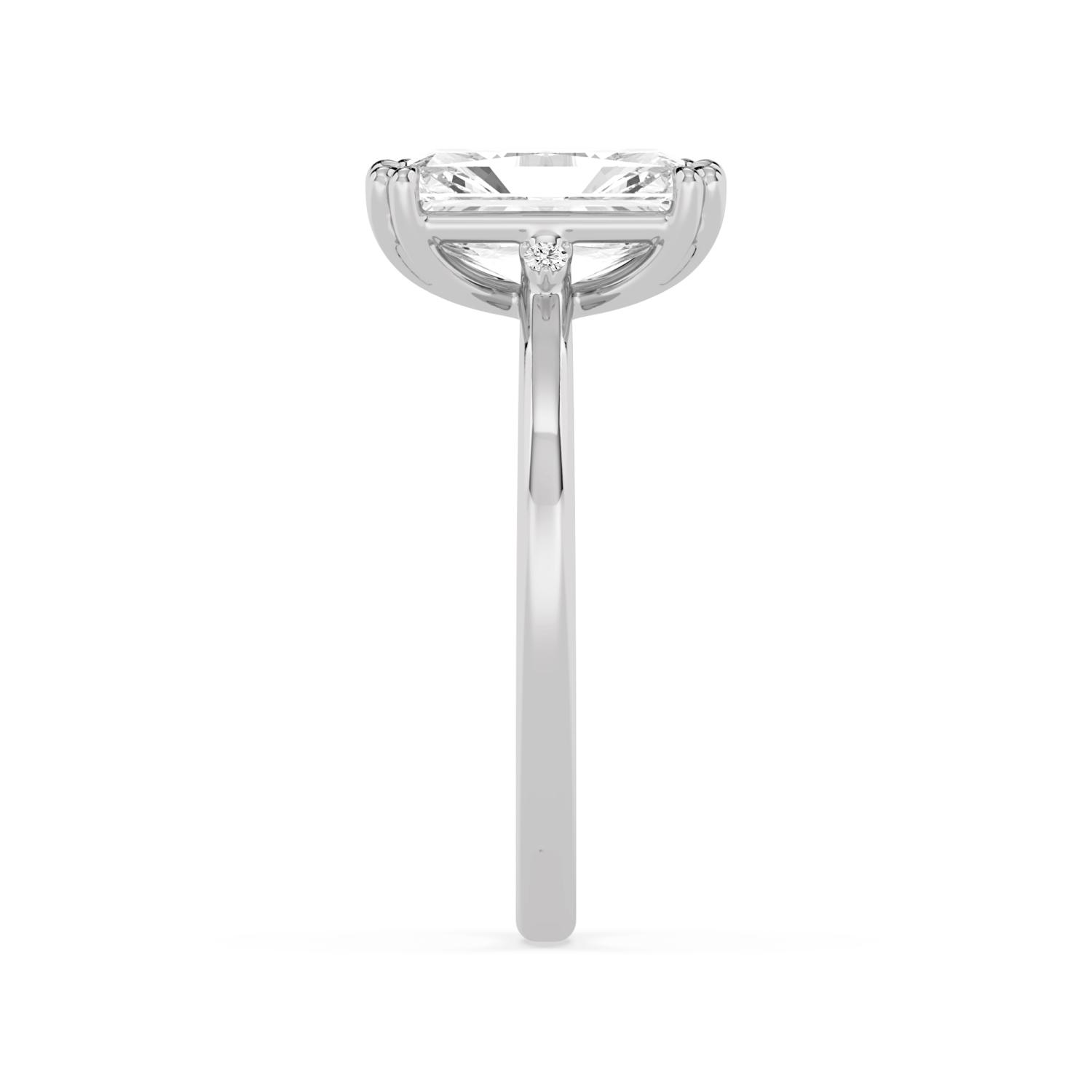 Haven Radiant, Four Prong Radiant Solitaire in White Gold, radiant, plain background, alternate view