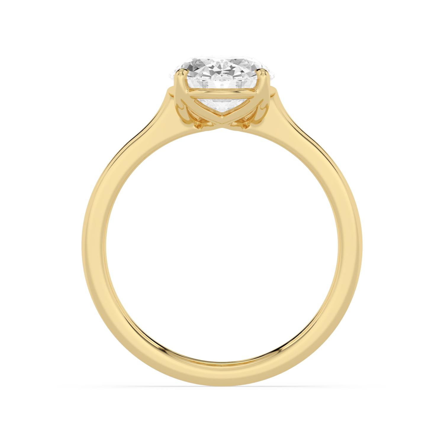 Fennel, Four Prong Oval Solitaire in Yellow Gold, oval, plain background, alternate view