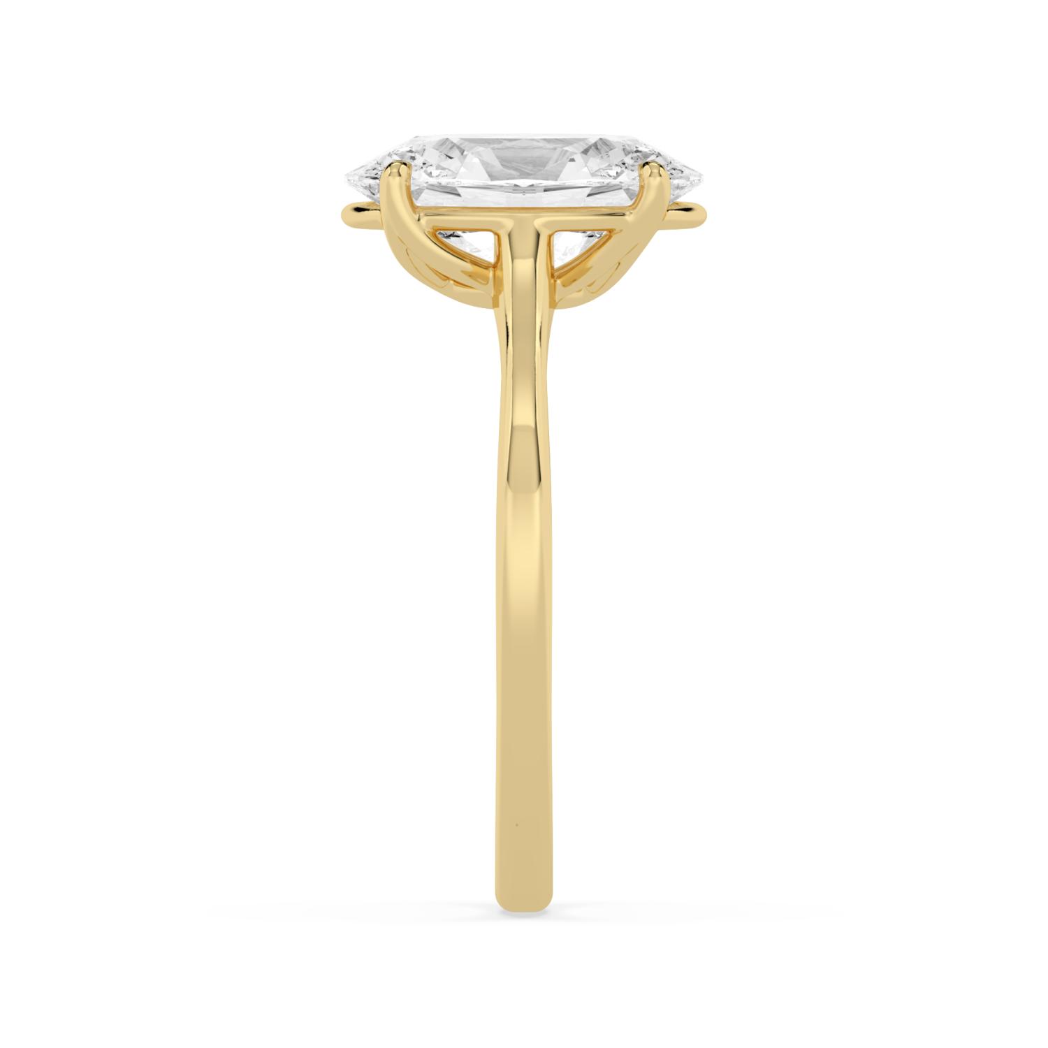 Fennel, Four Prong Oval Solitaire in Yellow Gold, oval, plain background, alternate view