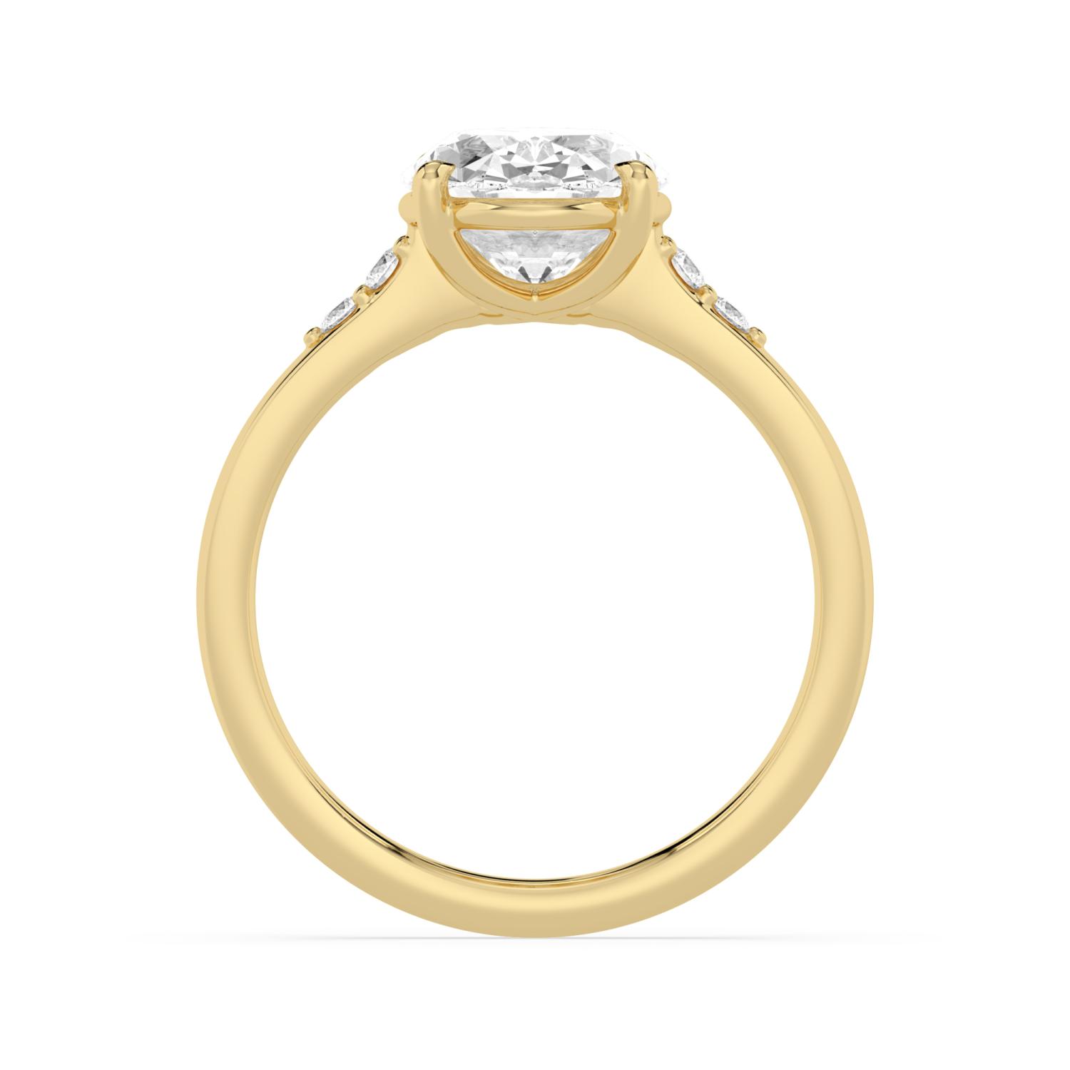 Marsh Oval, Four Prong Oval Solitaire in Yellow Gold, oval, plain background, alternate view