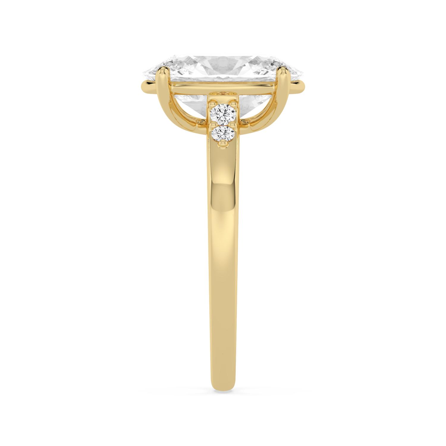 Marsh Oval, Four Prong Oval Solitaire in Yellow Gold, oval, plain background, alternate view