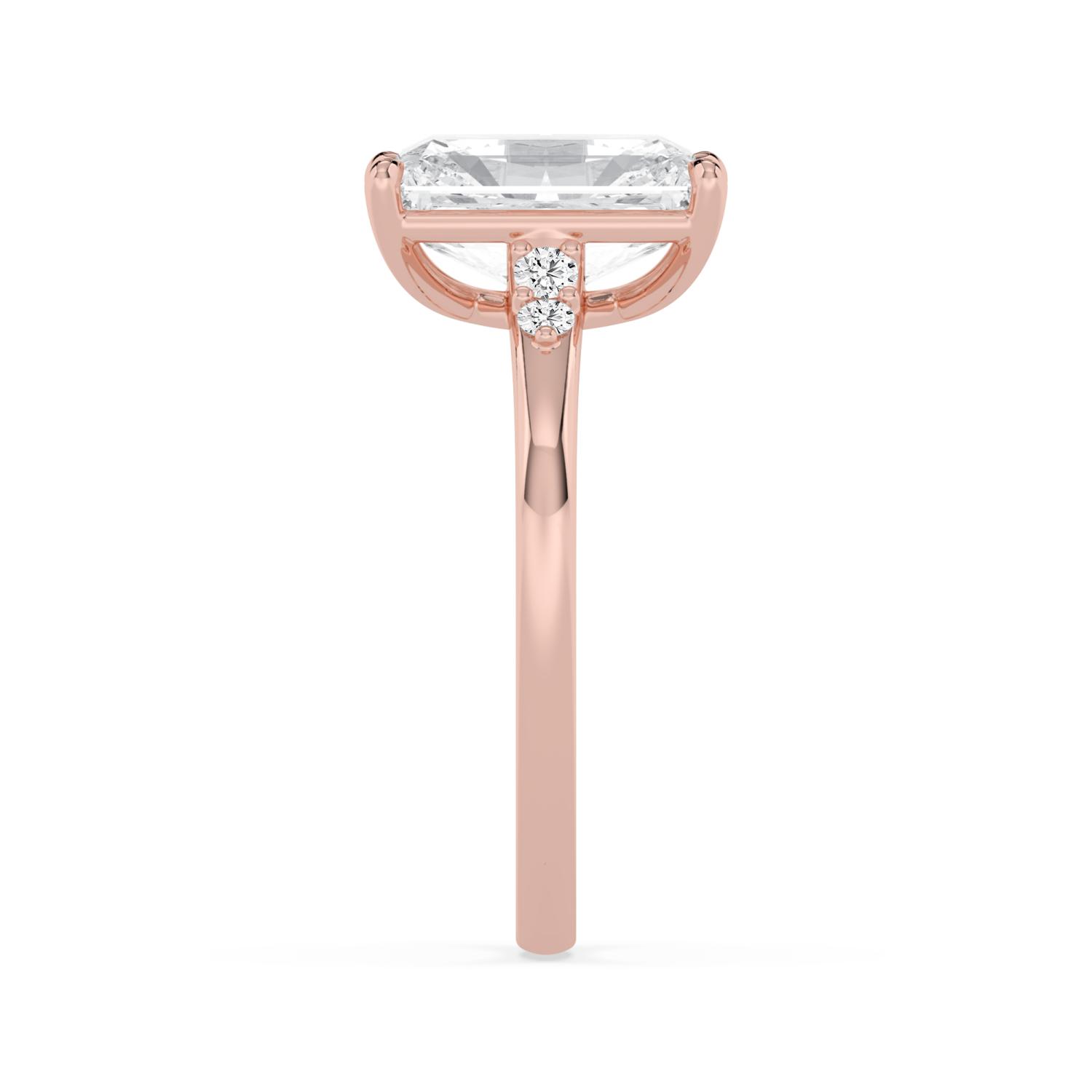 Marsh Radiant, Four Prong Radiant Solitaire in Rose Gold, radiant, plain background, alternate view