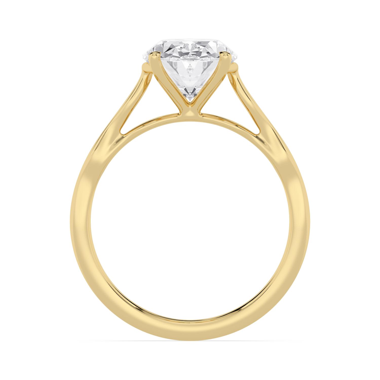 Pine, Four Prong Oval Solitaire in Yellow Gold, oval, plain background, alternate view