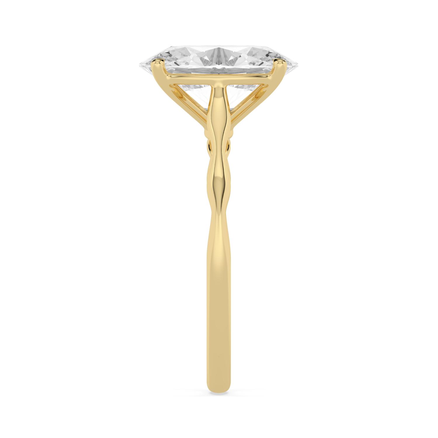 Pine, Four Prong Oval Solitaire in Yellow Gold, oval, plain background, alternate view