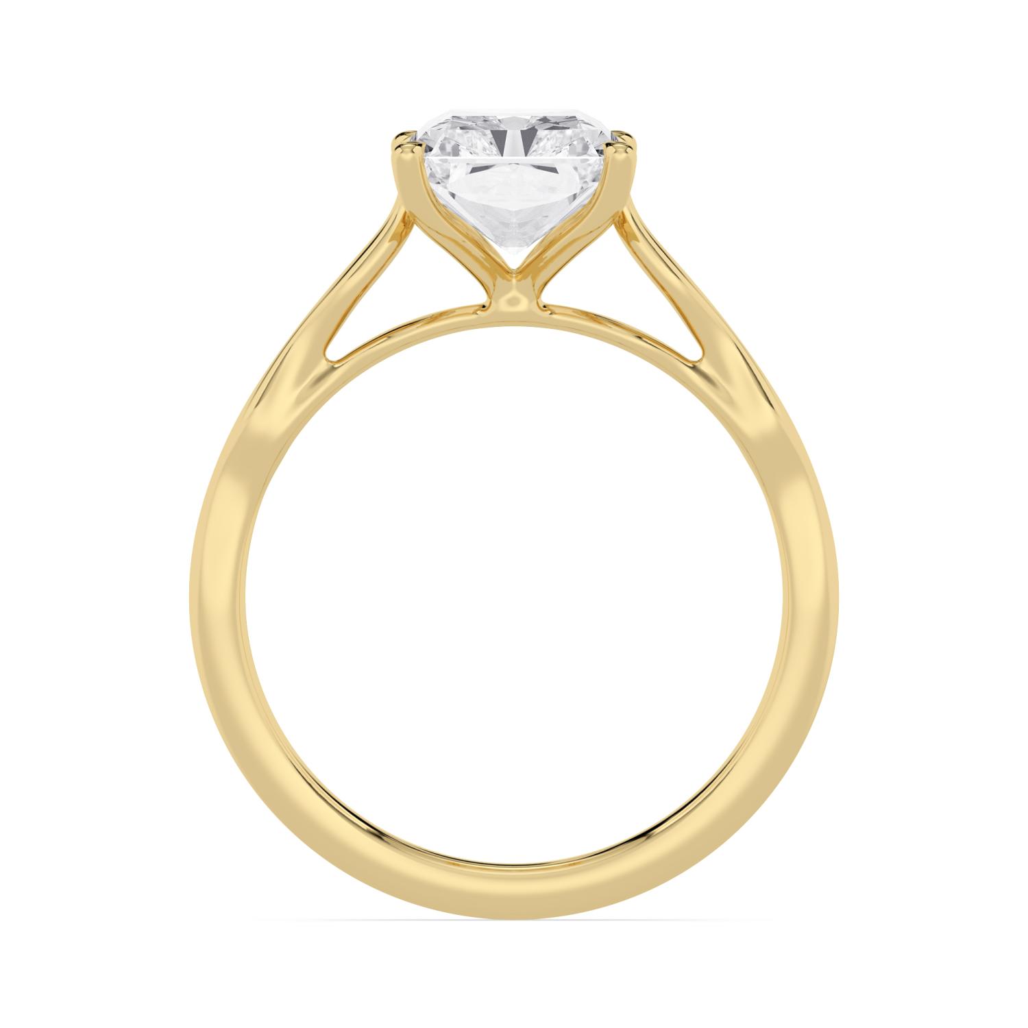 Plover, Four Prong Radiant Solitaire in Yellow Gold, radiant, plain background, alternate view